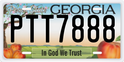 GA license plate PTT7888