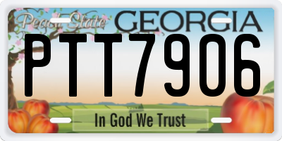 GA license plate PTT7906