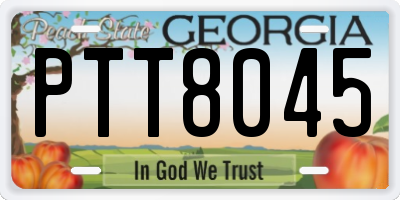GA license plate PTT8045