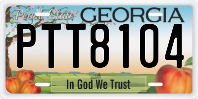 GA license plate PTT8104