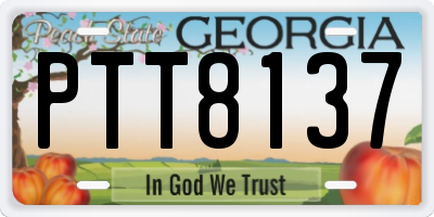GA license plate PTT8137
