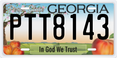 GA license plate PTT8143