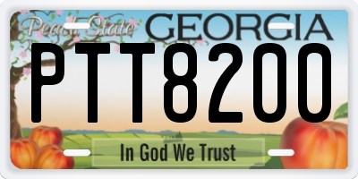 GA license plate PTT8200