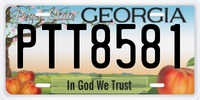 GA license plate PTT8581