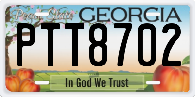 GA license plate PTT8702
