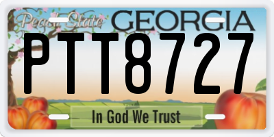 GA license plate PTT8727