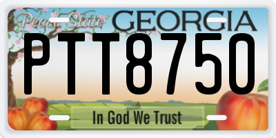 GA license plate PTT8750