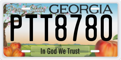 GA license plate PTT8780