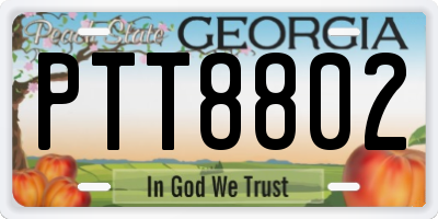 GA license plate PTT8802