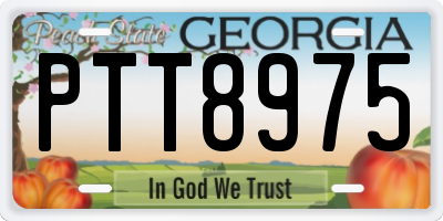 GA license plate PTT8975