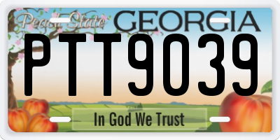 GA license plate PTT9039