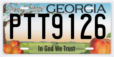 GA license plate PTT9126