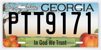 GA license plate PTT9171