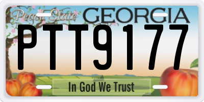 GA license plate PTT9177