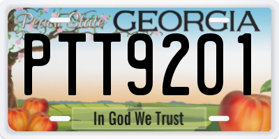 GA license plate PTT9201