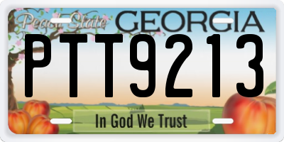 GA license plate PTT9213