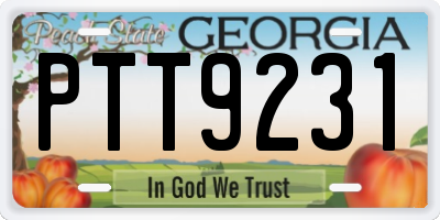 GA license plate PTT9231