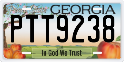GA license plate PTT9238
