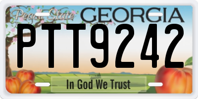 GA license plate PTT9242