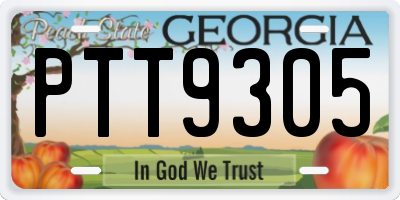GA license plate PTT9305