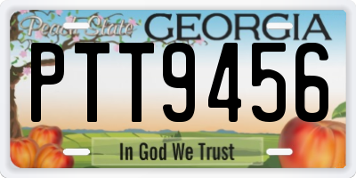 GA license plate PTT9456