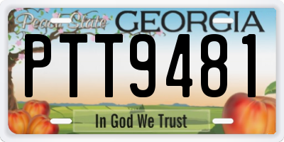GA license plate PTT9481