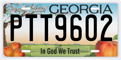 GA license plate PTT9602