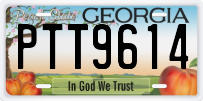 GA license plate PTT9614