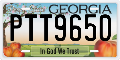 GA license plate PTT9650