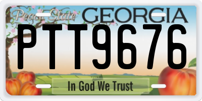 GA license plate PTT9676