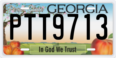 GA license plate PTT9713