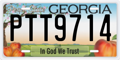 GA license plate PTT9714