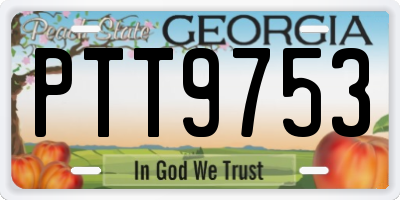 GA license plate PTT9753