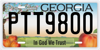 GA license plate PTT9800