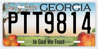 GA license plate PTT9814