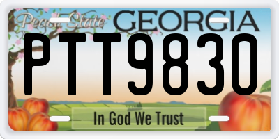 GA license plate PTT9830