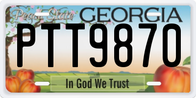 GA license plate PTT9870