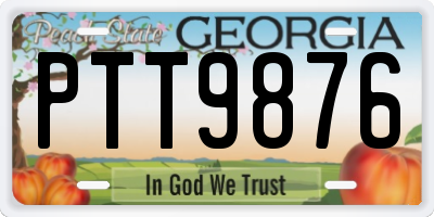 GA license plate PTT9876