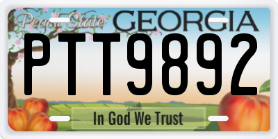 GA license plate PTT9892
