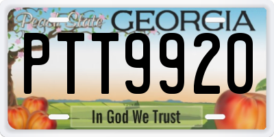 GA license plate PTT9920