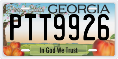 GA license plate PTT9926