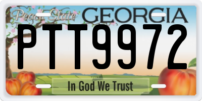 GA license plate PTT9972