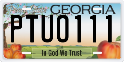 GA license plate PTU0111