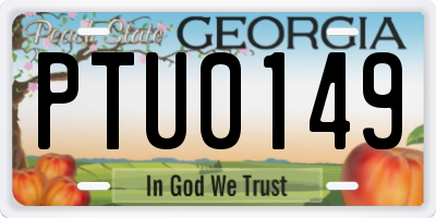 GA license plate PTU0149