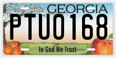 GA license plate PTU0168
