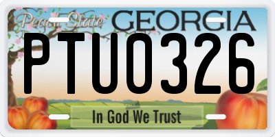 GA license plate PTU0326