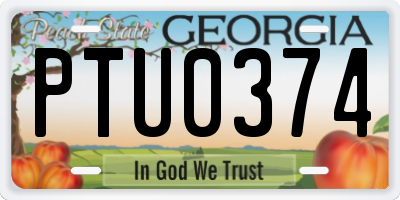 GA license plate PTU0374