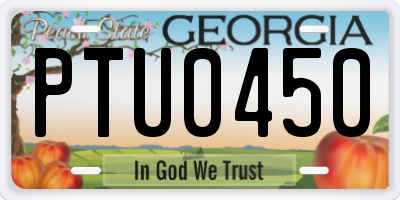 GA license plate PTU0450