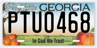GA license plate PTU0468