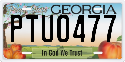 GA license plate PTU0477